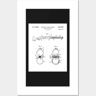 Remington Shotgun Patent - Police Officer Law Enforcement Art - White Posters and Art